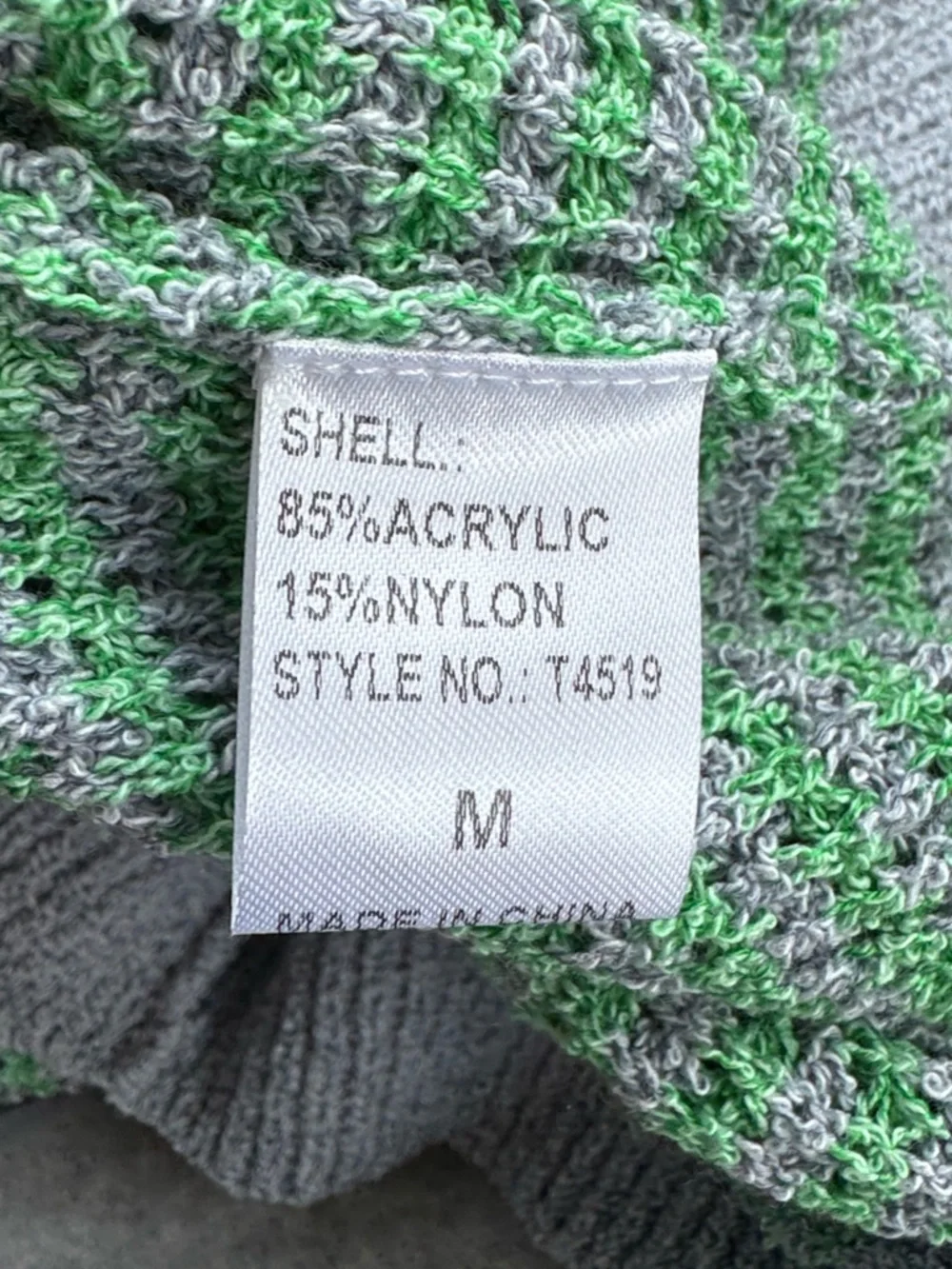 MIOU MUSE Collared Knit Top Green Blue Medium